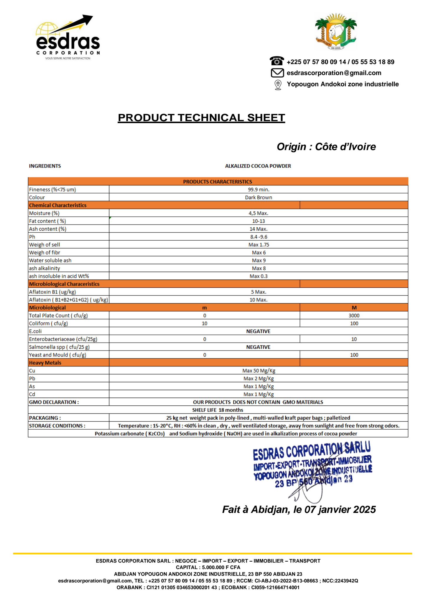Poudre de Cacao Alcalinisé