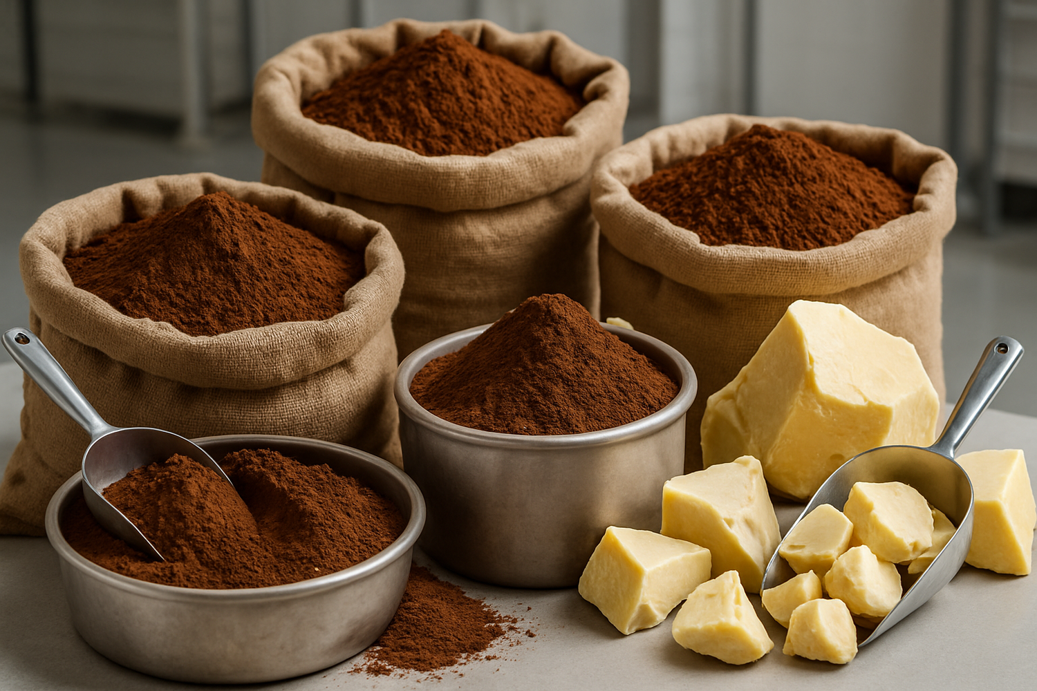 POUDRE ET BEURRE DE CACAO EN GRANDE QUANTITE
